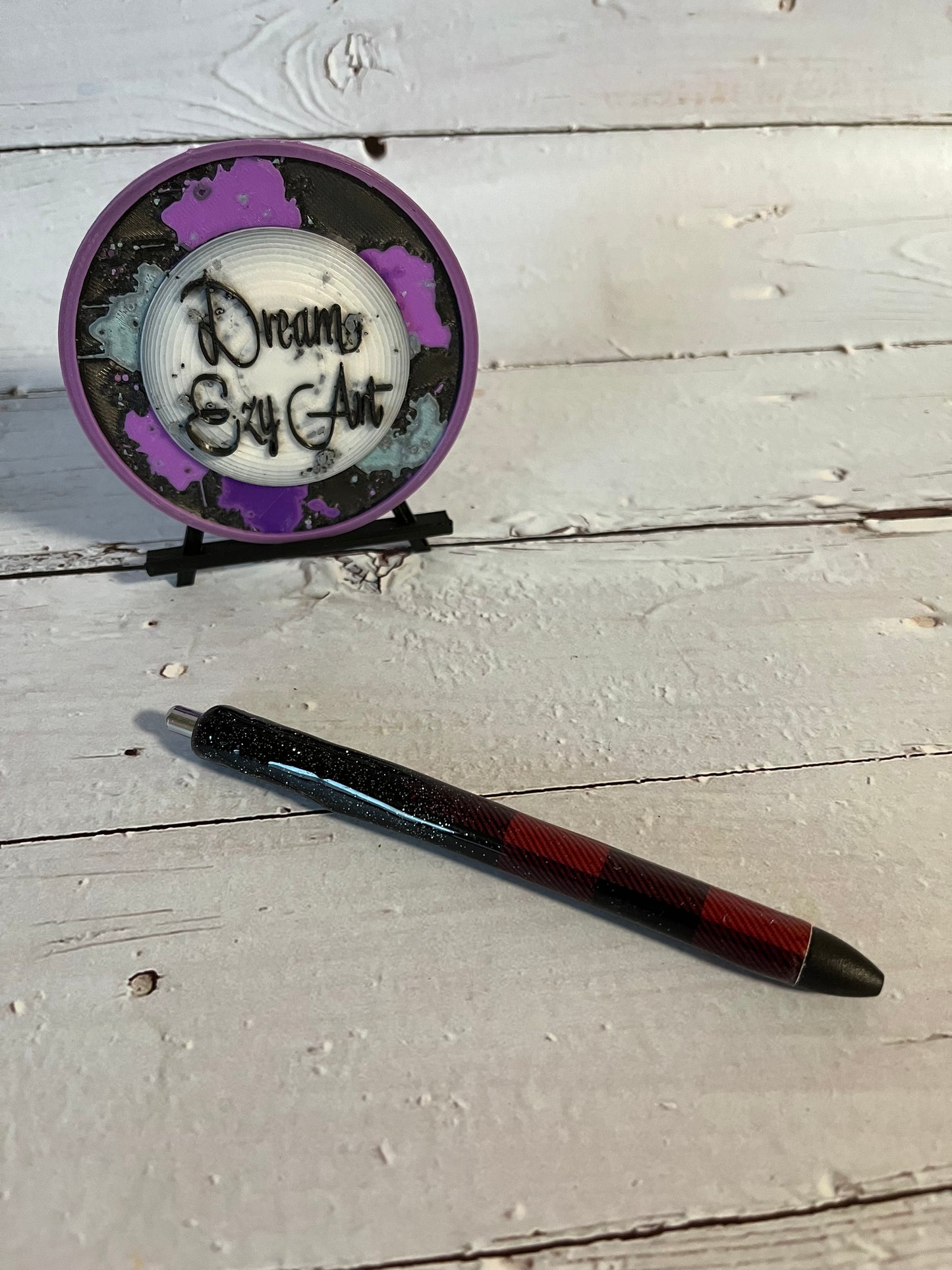 RTS Plaid & Black Resin Pen