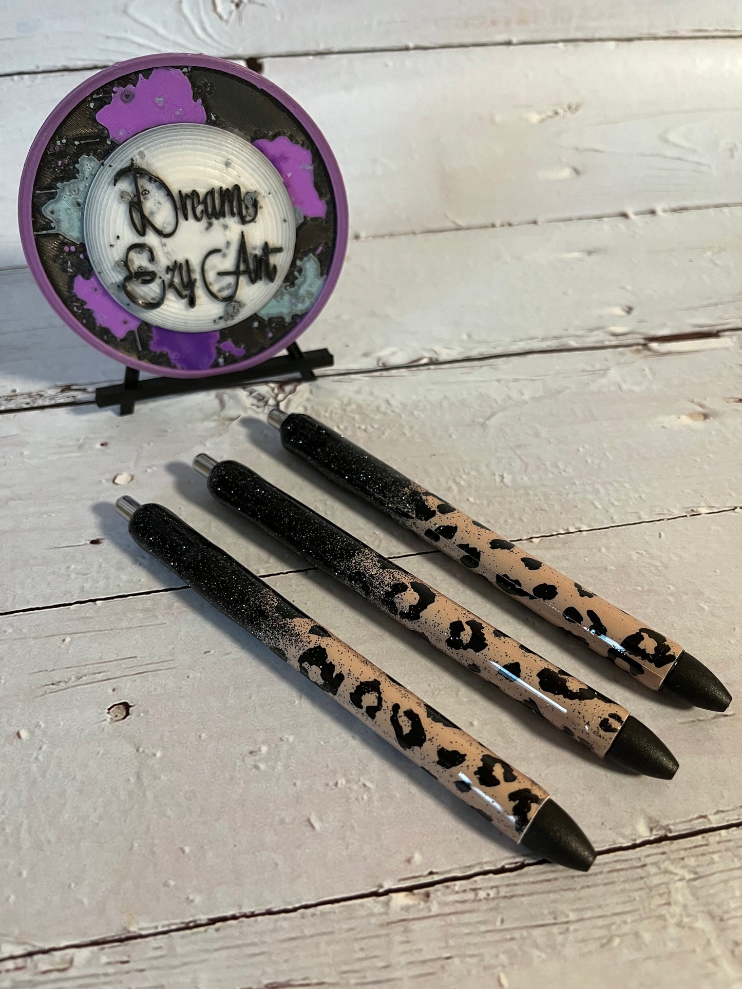 RTS Animal Print & Black Resin Pen