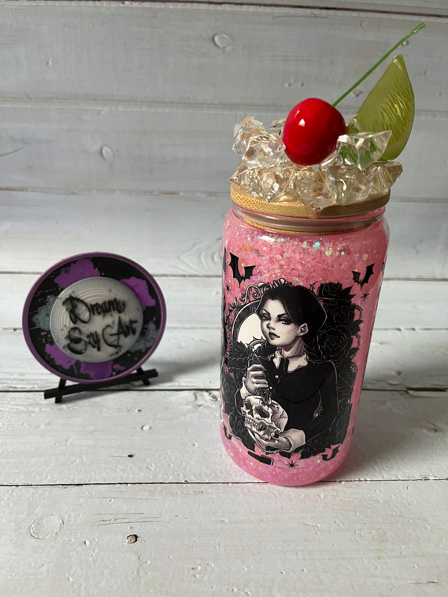 Wednesday 16oz Glass Snow Globe Tumbler