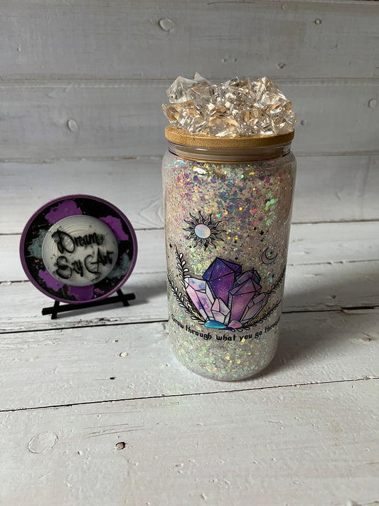 Crystal Lover 16oz Glass Snow Globe Tumbler