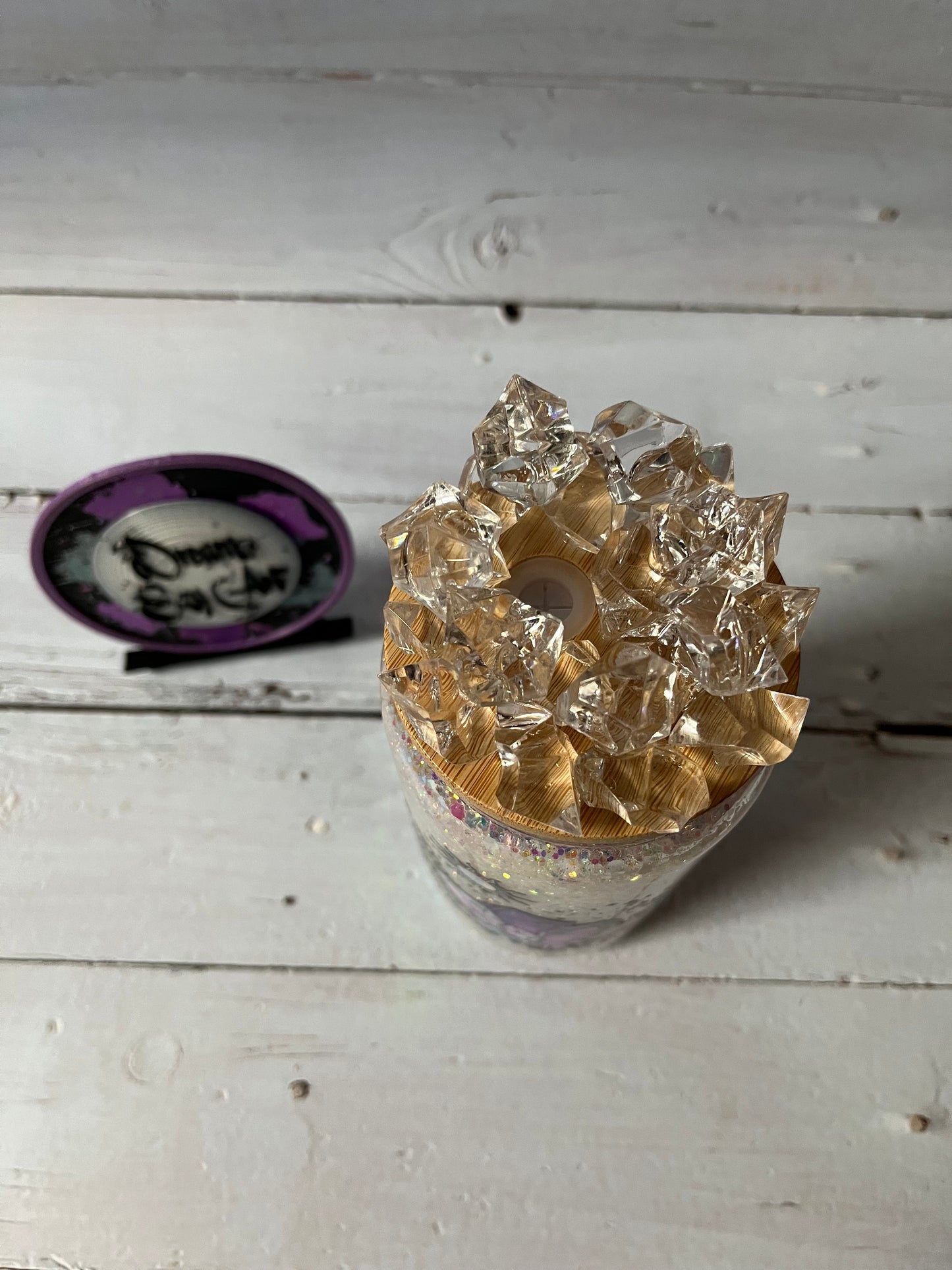 Crystal Lover 16oz Glass Snow Globe Tumbler