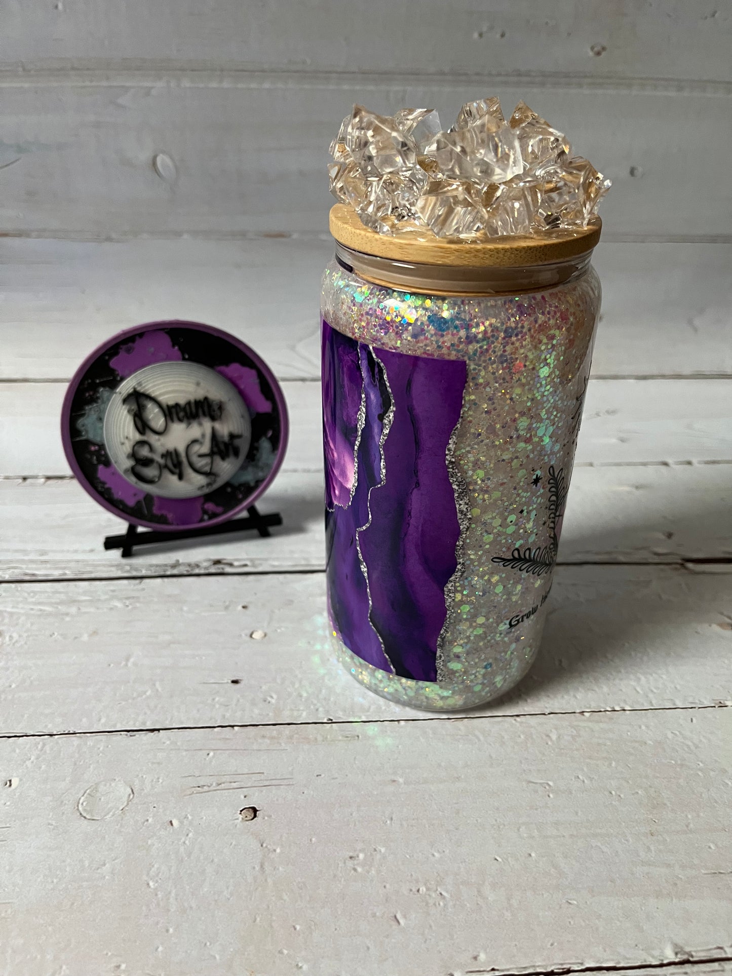 Crystal Lover 16oz Glass Snow Globe Tumbler