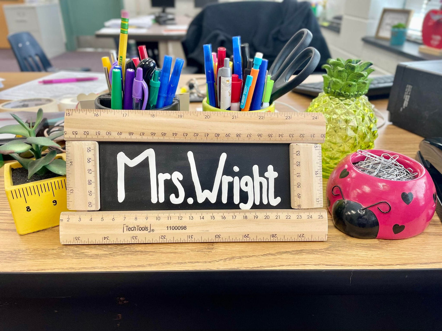 Teacher Name Plate W/Rulers