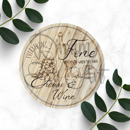 Custom 11.8" Round Bamboo Charcuterie Board