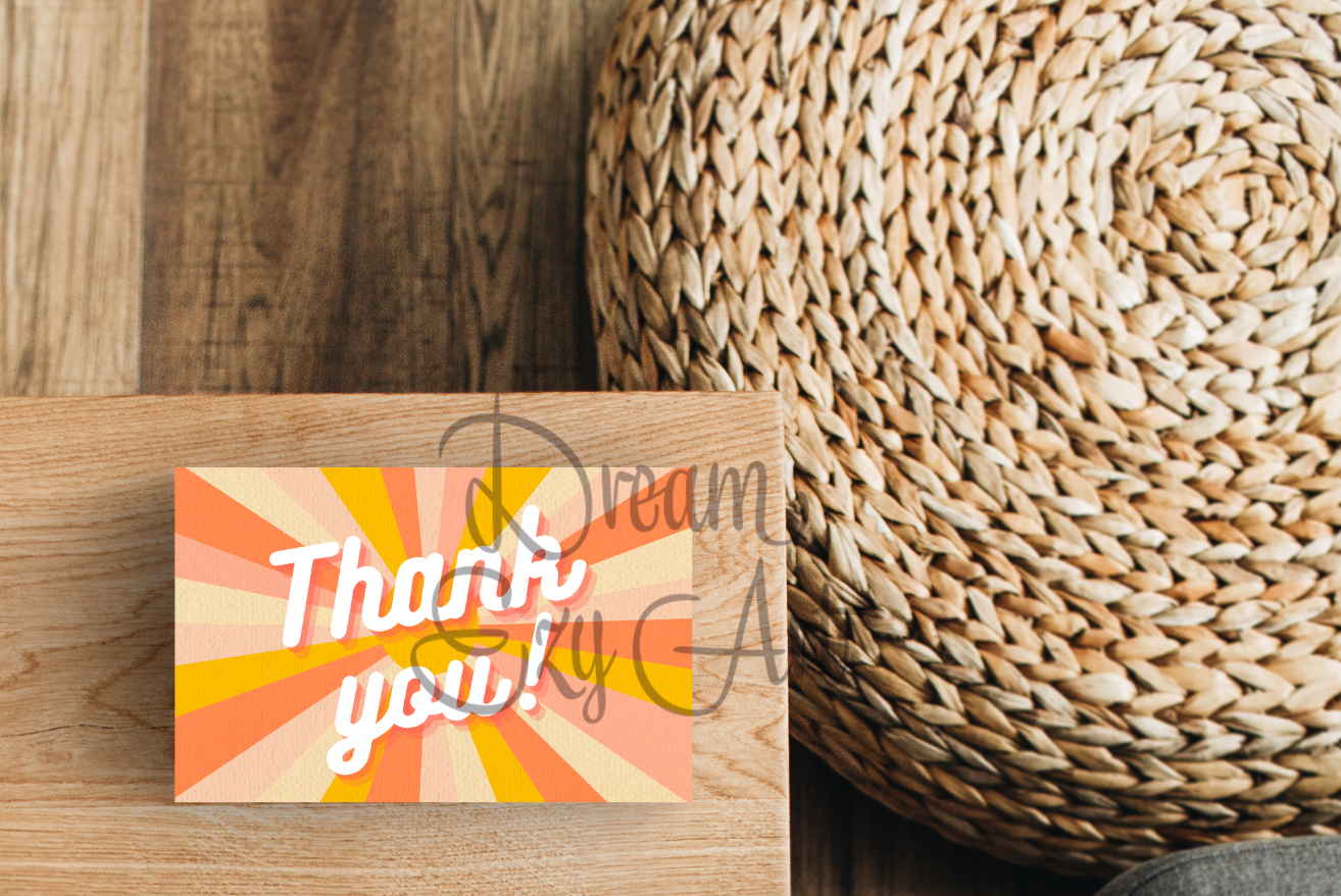 Colorful Retro Thank You Cards