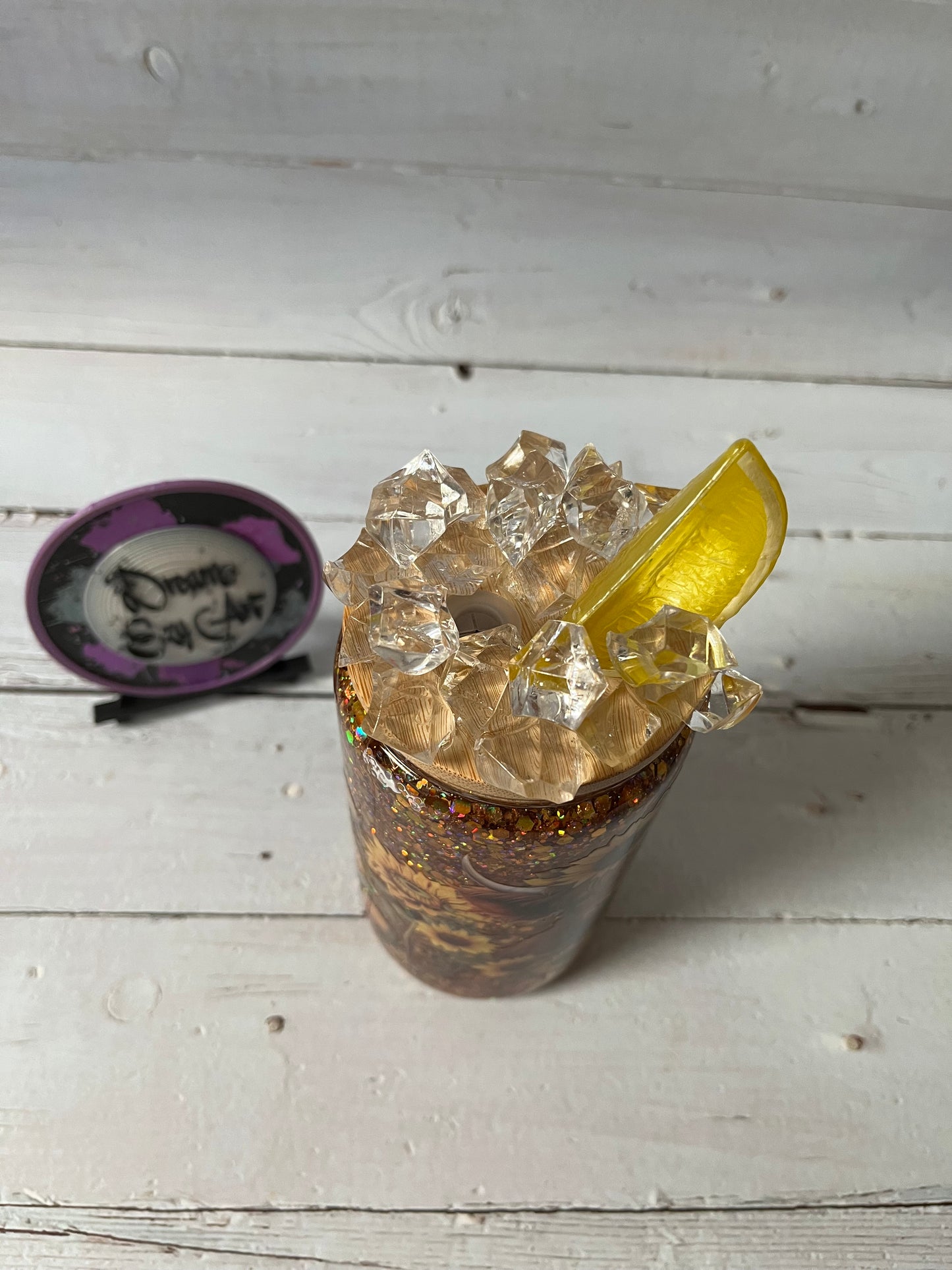 Sunflower Fields 16oz Glass Snow Globe Tumbler