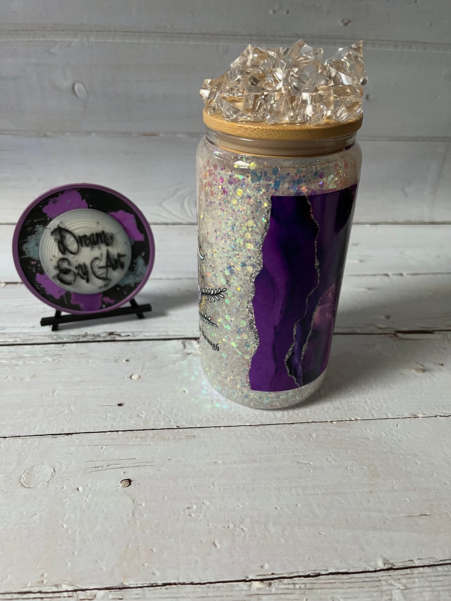 Crystal Lover 16oz Glass Snow Globe Tumbler
