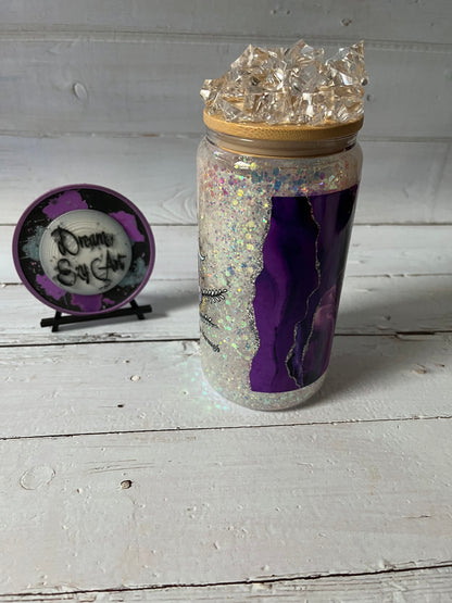 Crystal Lover 16oz Glass Snow Globe Tumbler