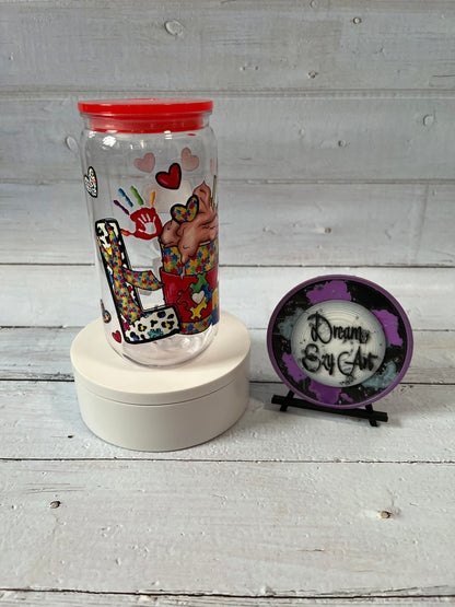 Autism Love 16oz Acrylic Tumbler