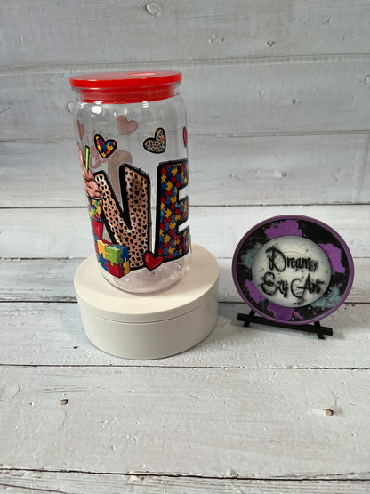 Autism Love 16oz Acrylic Tumbler