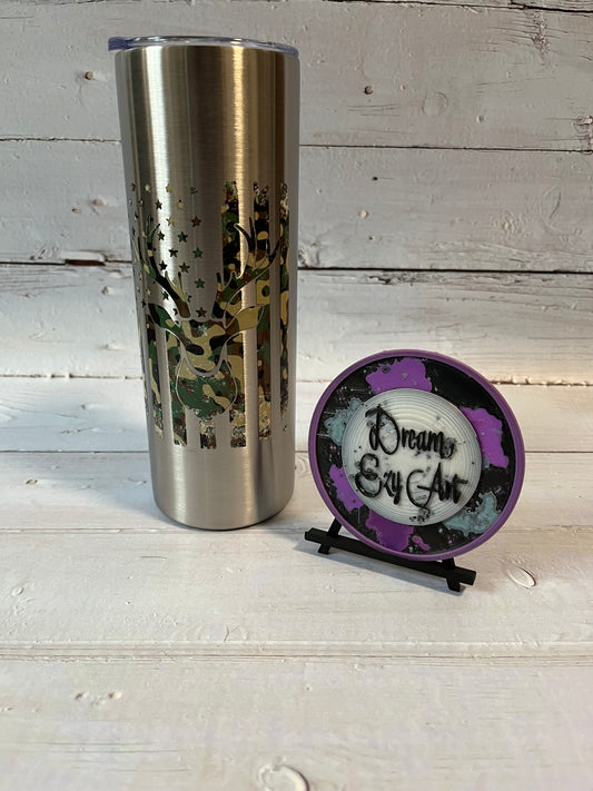 RTS Camo Deer Flag Skinny Tumbler 20oz