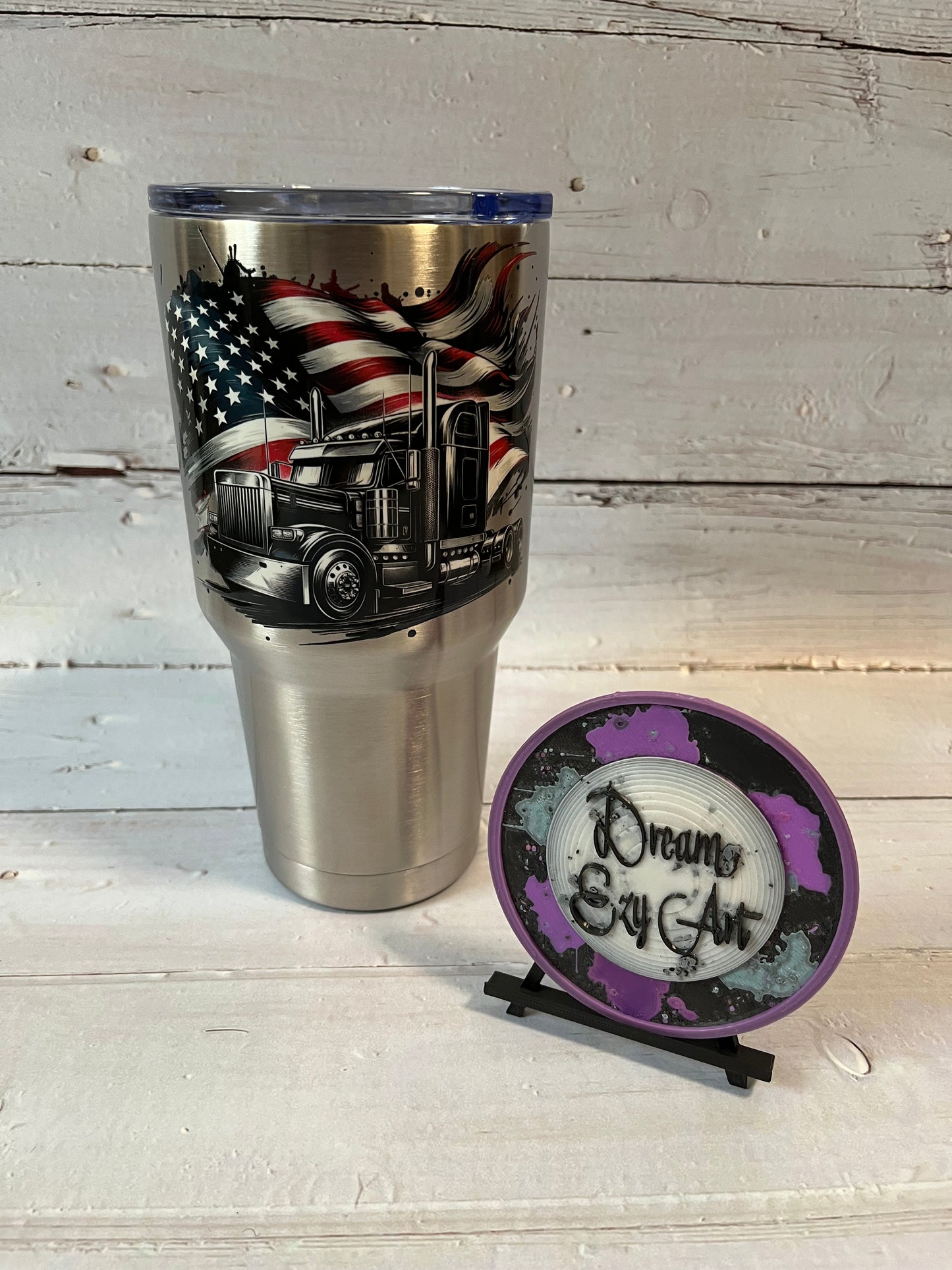 RTS Semi Truck Flag Tumbler 30oz
