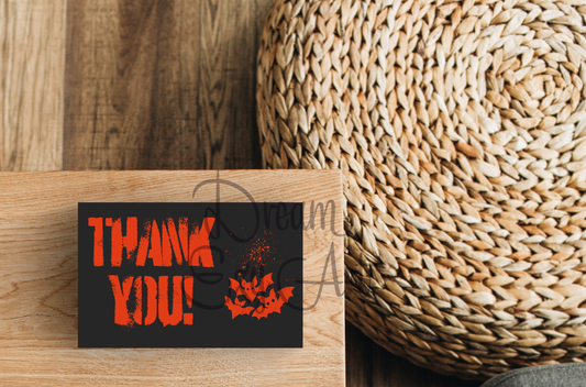 Orange & Black Bold Thank You Cards