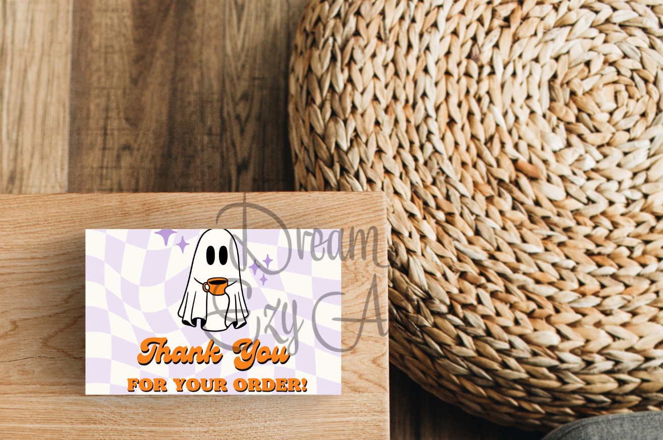 Retro Ghost Thank You Cards