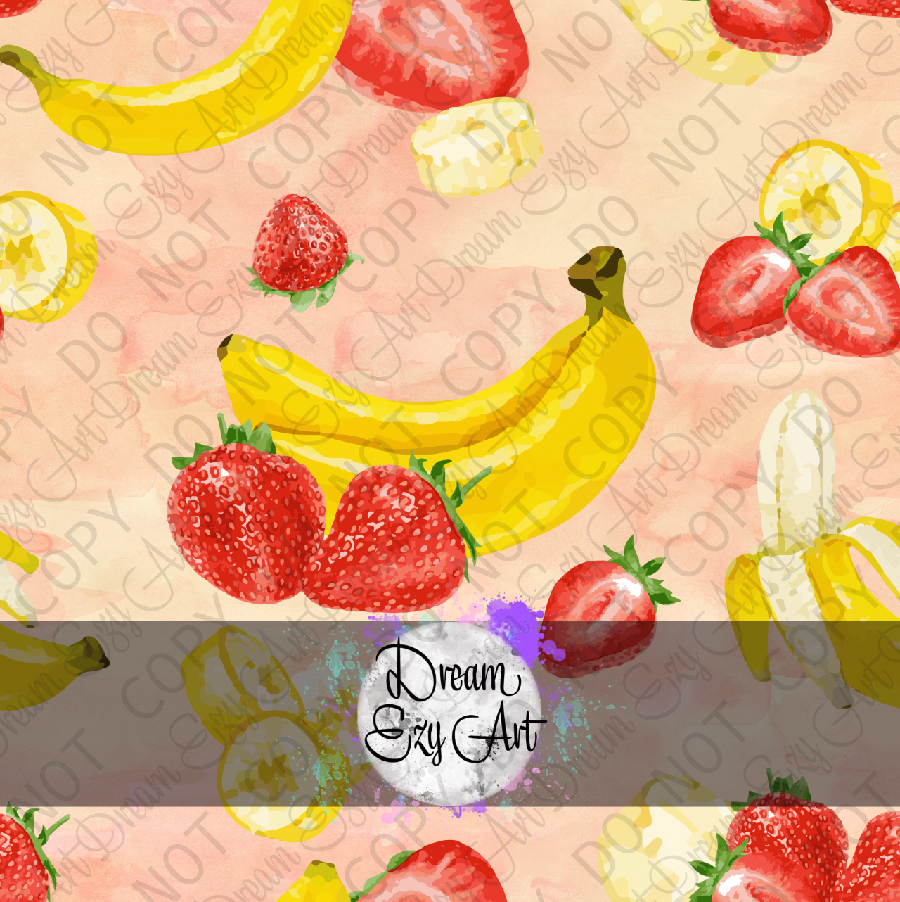 Watercolor Strawberry Banana