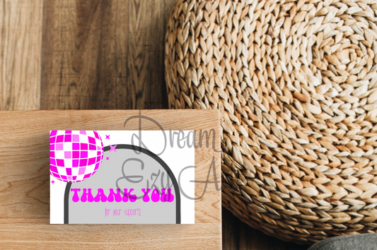 Pink Disco Thank You Cards