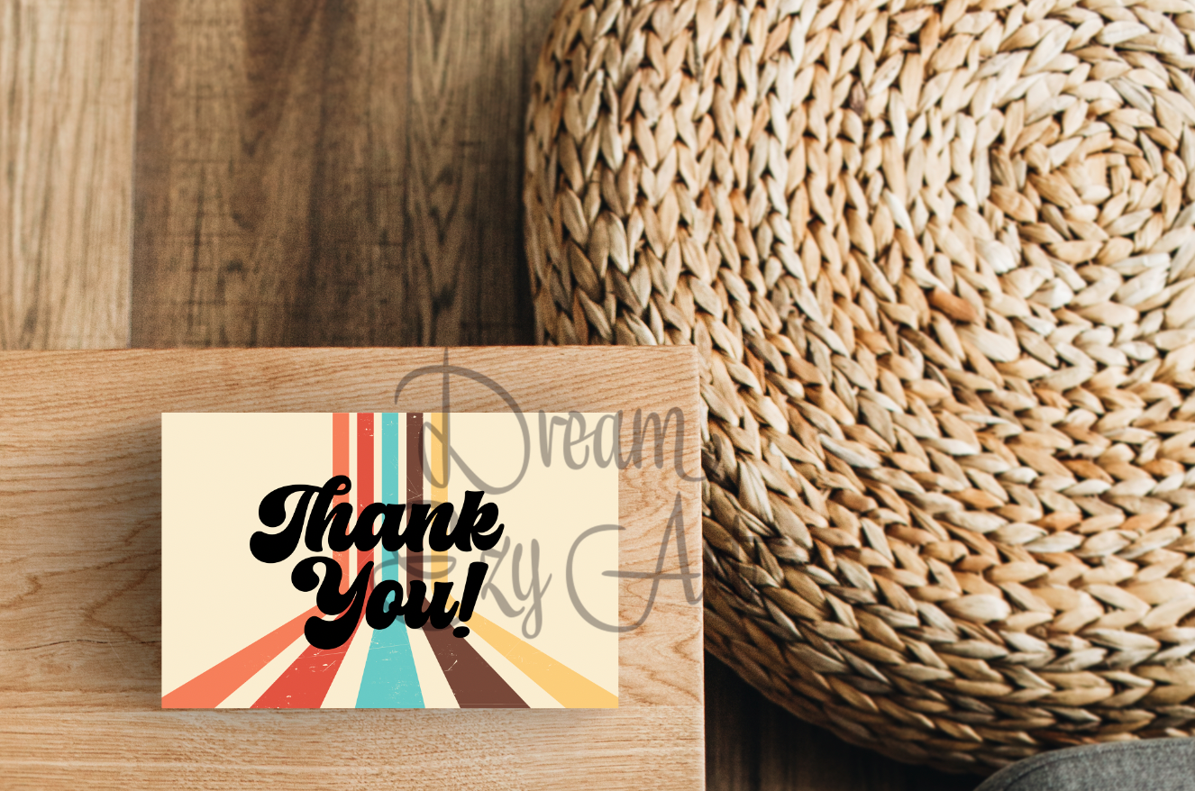 Retro Line Thank You Cards