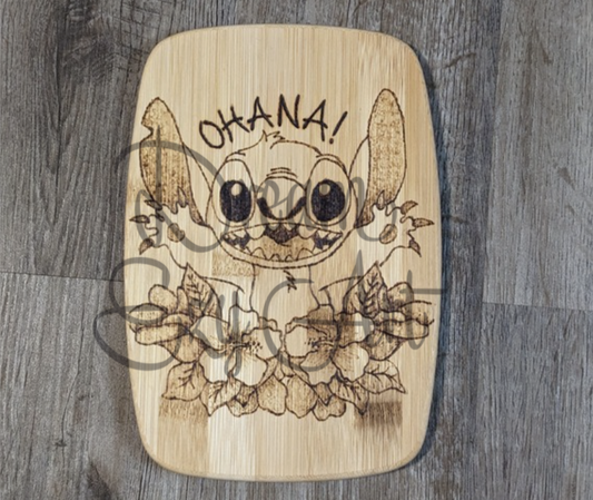 RTS 8"x5.5" Ohana Bamboo Cutting Board