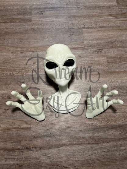 Alien Head & Hands - Headset Holder
