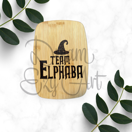 RTS 8"x5.5" Team Elphaba Bamboo Cutting Board