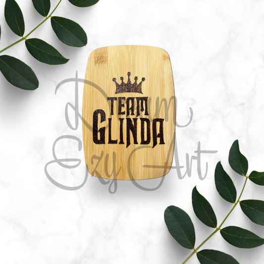 RTS 8"x5.5" Team Glinda Bamboo Cutting Board