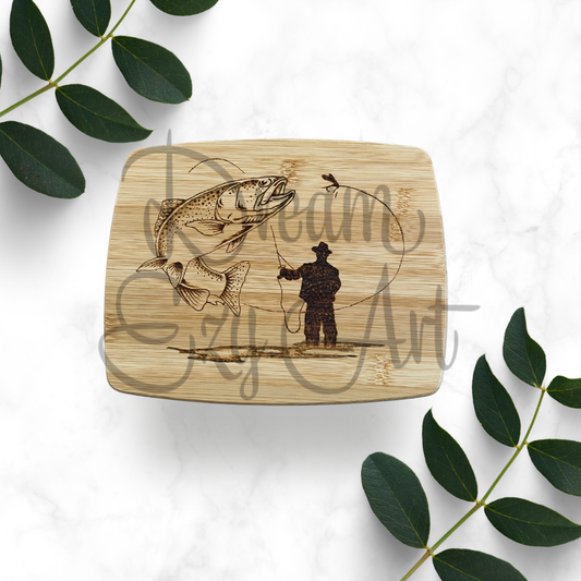RTS 8x10" Fly Fishing Bamboo Cutting Board