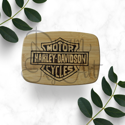 RTS 8"x5.5" Motor Cycle Bamboo Cutting Board