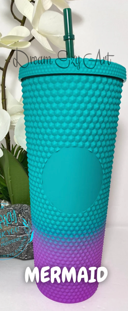 Custom Studded Tumbler 24 Oz Mermaid / No