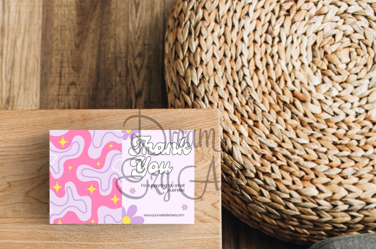 Pink & Purple Playful Thank You Cards