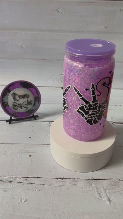Spooky Vibes 16oz Plastic Snow Globe Tumbler