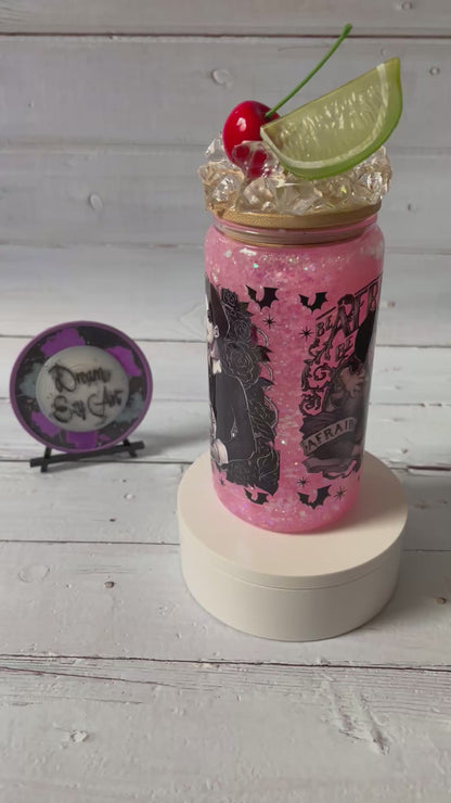 Wednesday 16oz Glass Snow Globe Tumbler