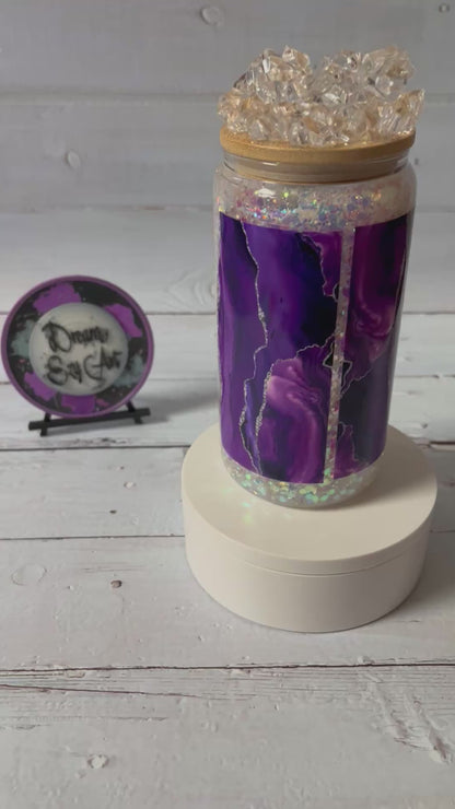 Crystal Lover 16oz Glass Snow Globe Tumbler