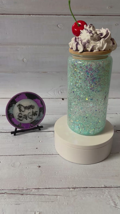 Sweet But Savage 16oz Glass Snow Globe Tumbler