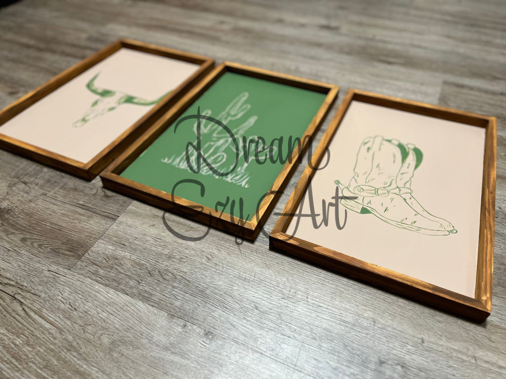 Rts 3 Piece Western Wood Signs 11X17’’