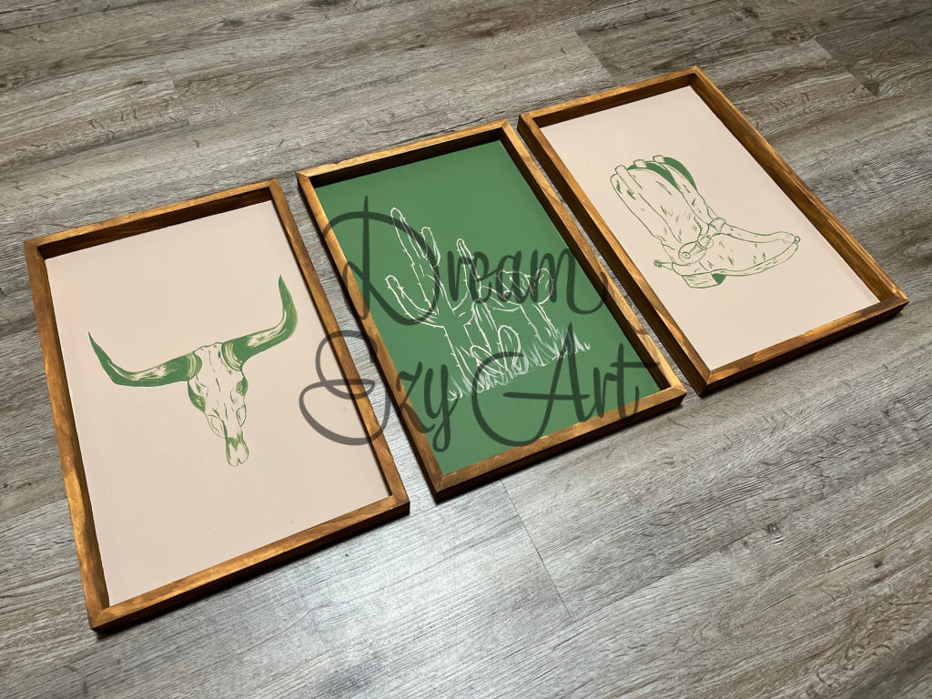 Rts 3 Piece Western Wood Signs 11X17’’