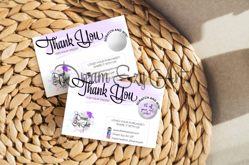 Scratch Off Cards/Thank You Cards Silver Circle / Custom