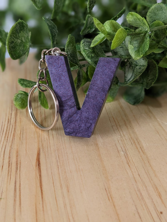 RTS Resin Keychain - Letter V