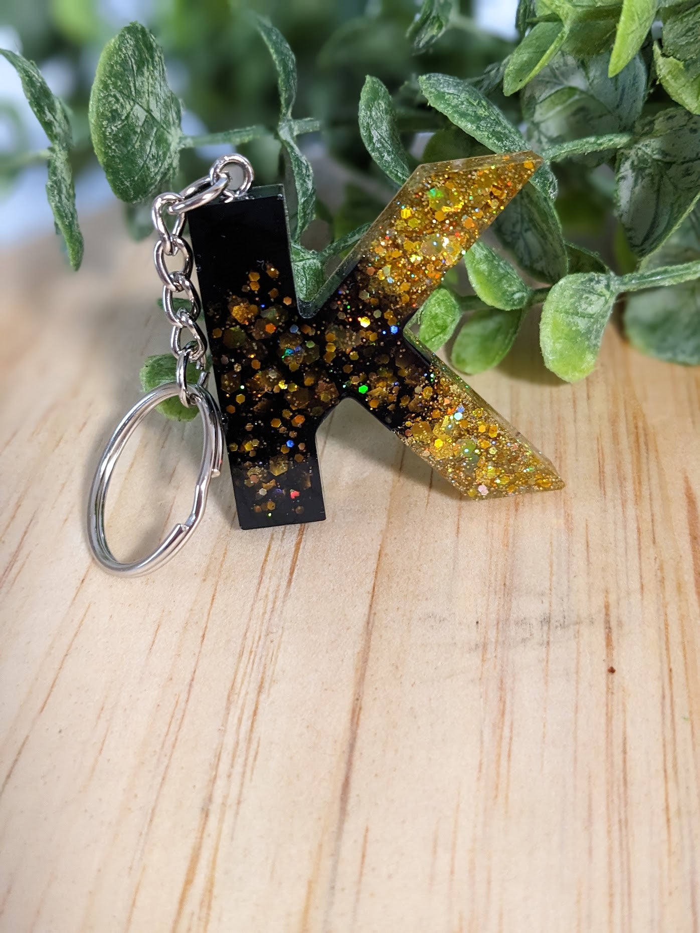 Resin letter sale keychain