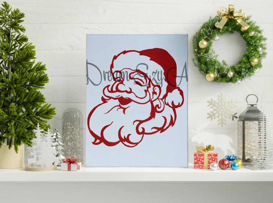 RTS Red Santa Canvas 11"x14"